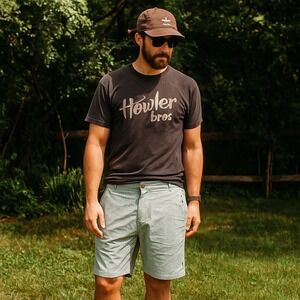 Howler Bros Horizon Hybrid Shorts 2.0  Mens 38 Prickly Pear Print Seaspray Beach